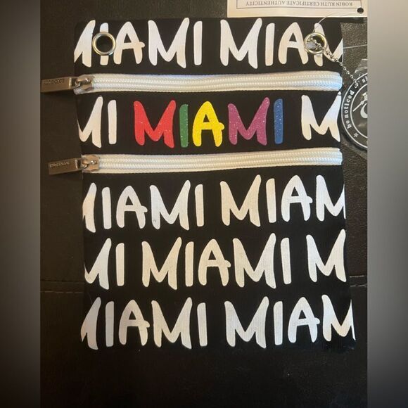 Robin Ruth Miami Cross Body Bag Canvas Double Zip Purse Adjustable Strap - Picture 2 of 9